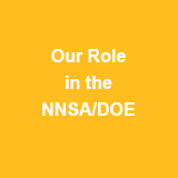 an orange block with the words Our Role in the NNSA